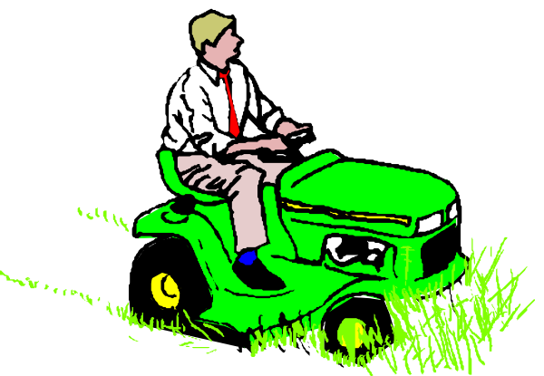 The image shows a man sitting on an all terrain vehicle (ATV) with four wheels that is green and yellow, in what appears to be grassy outdoor surroundings during daylight hours under clear skies.