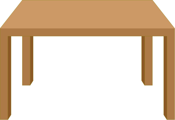 The image shows a simple pixelated representation of two tables with four legs each against an untextured background.