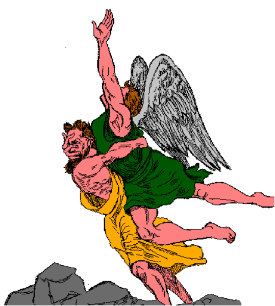 The image shows a pixelated figure of an animated character performing gymnastics on what appears to be a balance beam in mid-air with one hand touching down for support while executing a trick.