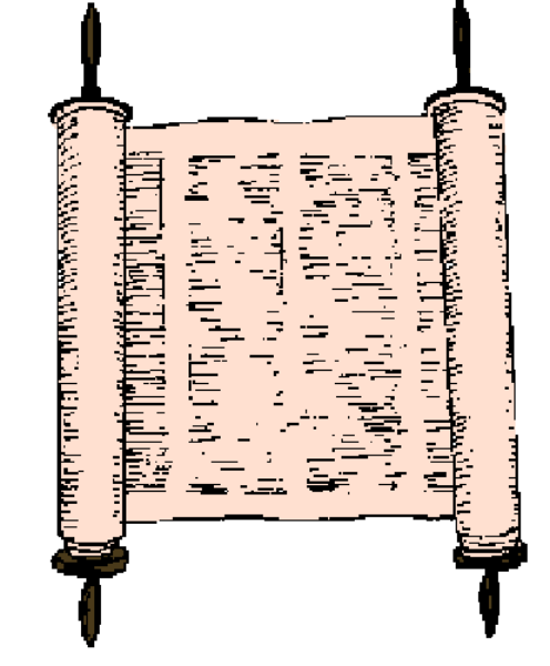 The image shows a scroll with text on it inside an antique frame that resembles parchment paper texture.