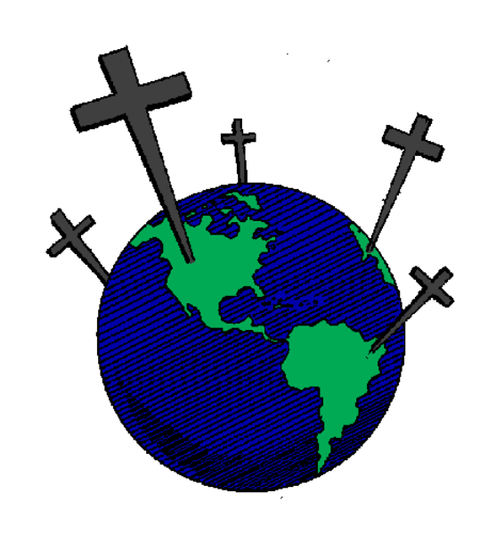 The image shows a graphic with two distinct parts: on top there's an icon of Earth surrounded by stars; below it is another smaller picture that appears to be a stylized representation of a cross-sectioned globe, possibly indicating different layers within our planet or various continents connected in some way.
