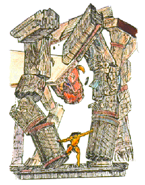The image shows a blurry photograph of two human figures standing close together with their backs to each other; it is difficult to discern any details about them due to low resolution.