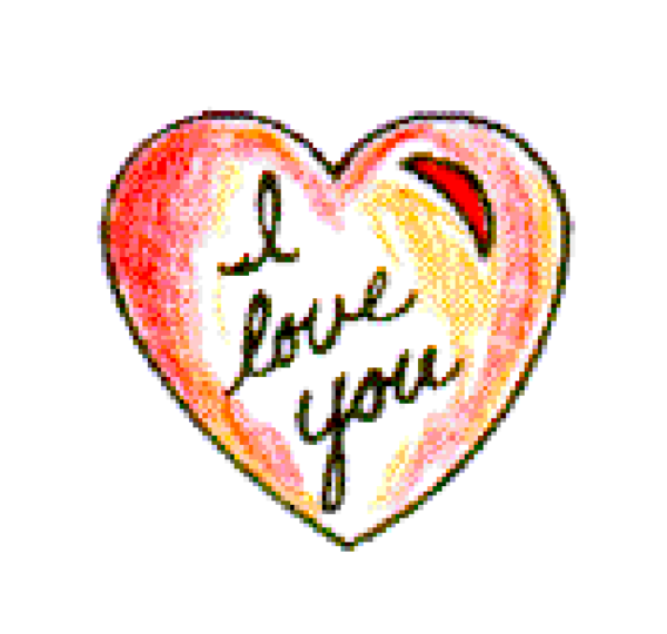 The image shows a heart with an icon inside it that appears to be of a person's head wearing glasses; there is no text present in this clip-art graphic.