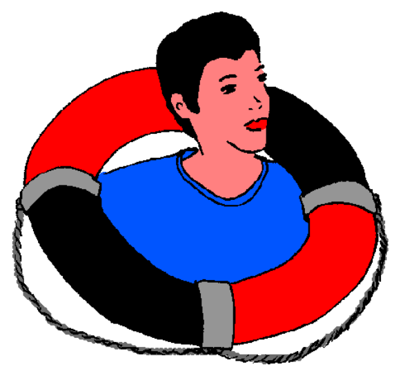 The image shows a pixelated representation of two figures with circular patterns on their bodies; there is no text present within this small clip-art graphic.