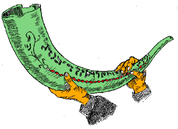 The image shows a green banana with two black dots on it against a white background.