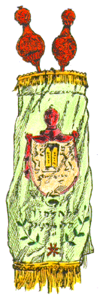 The image shows a tall candle with red flames on top of it against an indistinct background that appears to be blurred out for privacy reasons.