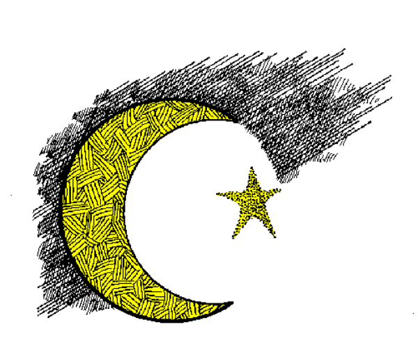 The logo features a stylized crescent moon with an eye inside it on top of what appears to be a shield-like shape in white against a dark background.