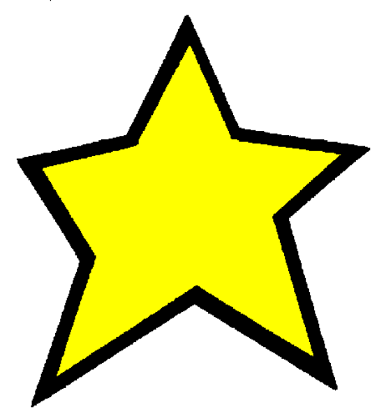 The image shows a yellow star with five points on it against a gray background.