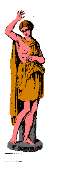 The image shows a pixelated character standing next to another similar figure with different clothing on each side of what appears to be an alleyway in a cityscape background.