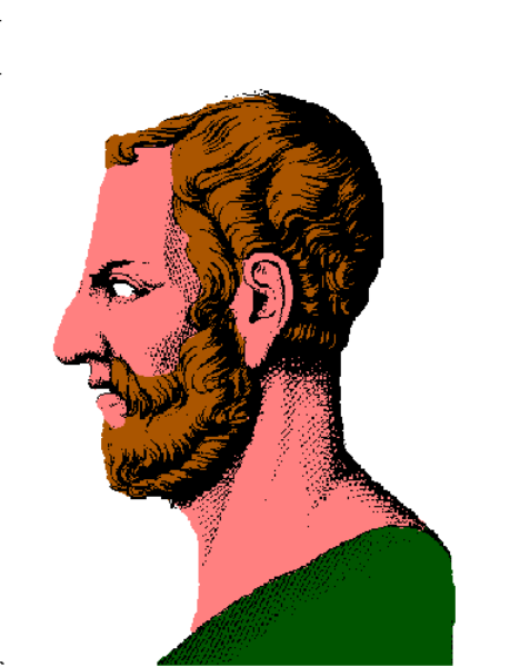 The image shows a pixelated representation of an adult male with facial hair wearing what appears to be a green top, looking slightly away from the viewer's perspective.