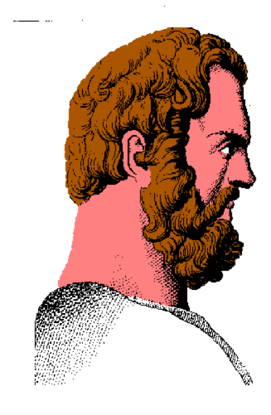 The image shows a man's profile with his beard visible against a plain background; there is no text present within this small clip-art image.