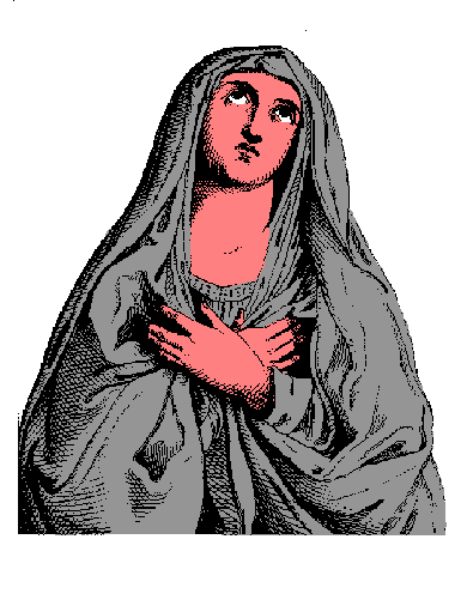The image shows a pixelated representation of an alien figure with red skin sitting on what appears to be a chair-like object against a white background.