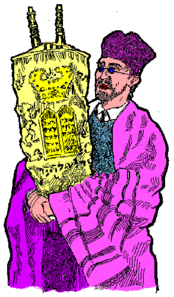 The image shows a pixelated figure of an adult humanoid with purple clothing holding what appears to be a yellow object that could resemble a banana in their right hand while standing against a white background.