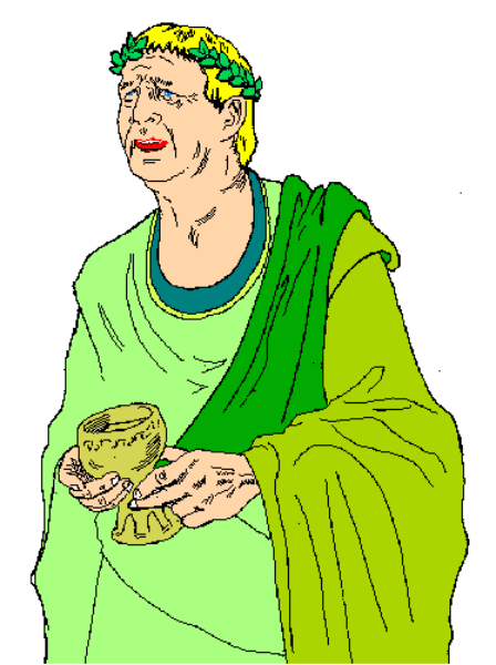 The image shows a cartoon of an elderly woman with green hair holding what appears to be a yellow flower; she is wearing traditional Indian attire and standing in front of a white background.