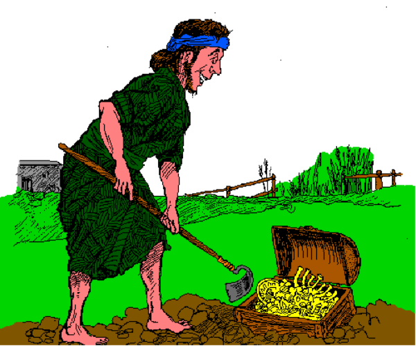 The image shows a pixelated depiction of an old woman tending to plants with her hands while standing on what appears to be farmland during daylight hours under clear skies.
