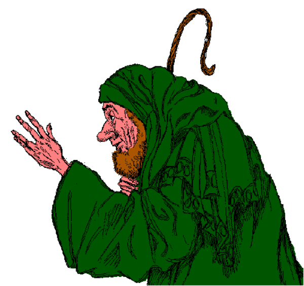 The image shows a pixelated representation of two characters: on the left side is an animated character with green skin wearing what appears to be a robe; it has its arms outstretched as if gesturing, and there's no visible face due to the angle from which this part was taken. On the right side is another similar-looking figure but in profile view, also dressed similarly without any facial features shown. The background of both characters seems plain white with a slight shadow effect beneath them that suggests they are standing on something elevated or against a wall.
