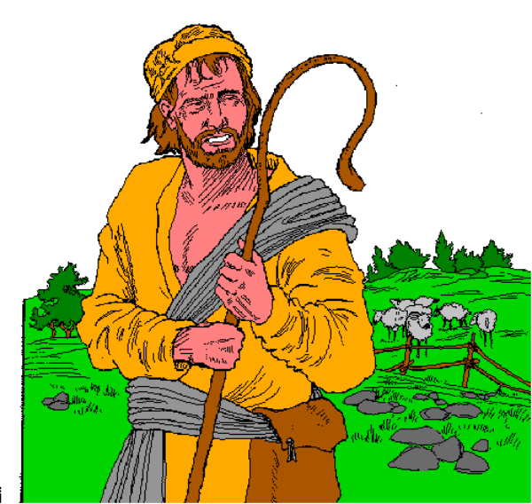 The image shows a pixelated representation of an animated character who appears to be male with brown hair holding what looks like fishing equipment in his right hand while standing outdoors during daylight hours near grassy terrain under clear skies, wearing casual attire and carrying no visible items or accessories that indicate any specific profession.