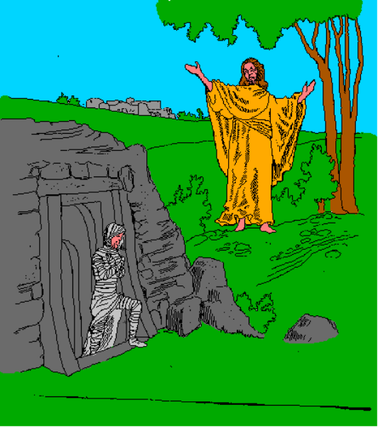 The image shows a pixelated scene with two characters: an adventurer standing on grass next to what appears to be a cave entrance in front of them; there is also another character that seems like it could represent some sort of animal, possibly a bear, sitting near the bottom right corner of the screen.