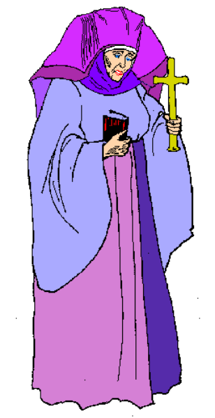 The image shows a purple character with long hair standing against a white background on what appears to be an island-like structure in front of them.
