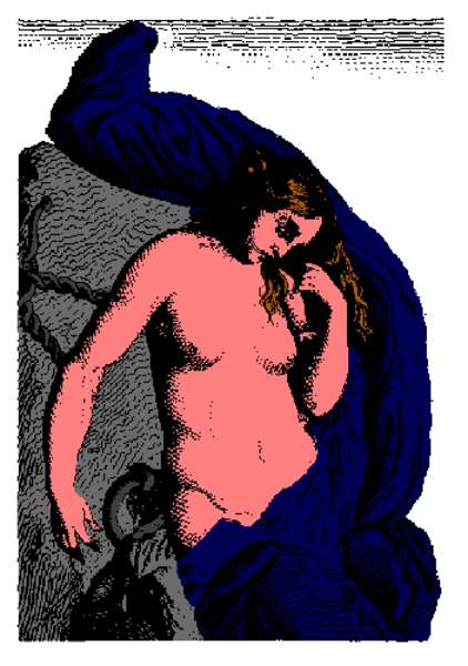 The image shows a black silhouette of an adult male figure with his head turned to look at another person who is partially visible on the right side; he appears to be in motion as if running towards something, and there's no background detail provided.