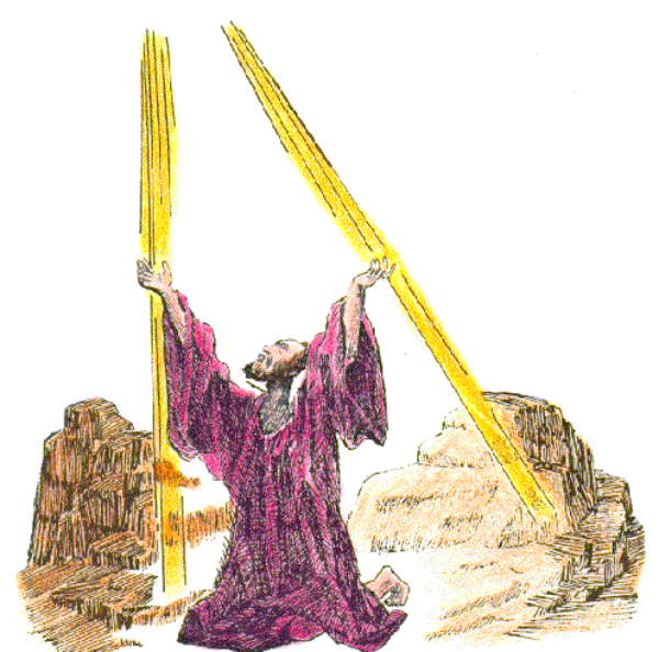 The image shows a pixelated scene with three figures: on the left side is an animated character holding what appears to be a fishing rod; in the center stands another figure that seems like it's casting something, possibly related to magic given its staff and posture; and on the right there are two more characters who appear to have been hit by some sort of force or spell. The background suggests they might be outdoors due to natural light illuminating them from above.
