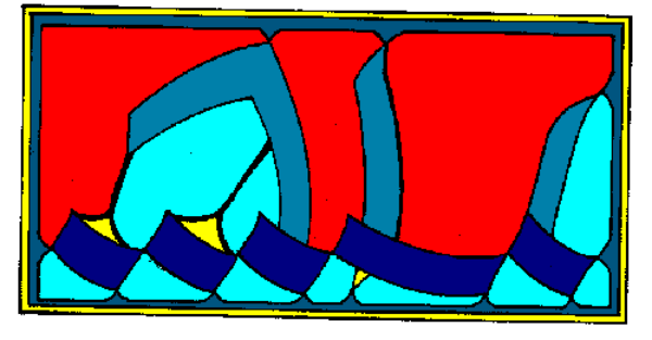 The image shows a red rectangular sign with white text on it against an indistinct background that appears to be out of focus.