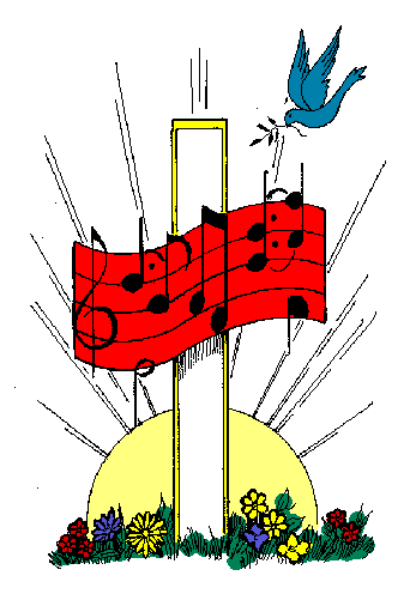 The image shows a flag with text on it against an abstract background that resembles fireworks; there is no clear depiction of any other object, person, animal, action, or specific setting in this small clip-art image.