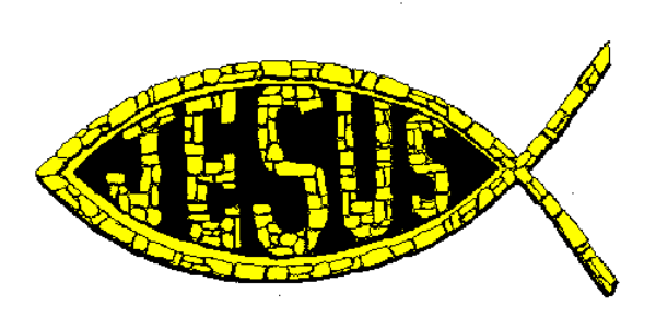 The image shows a fish with an eye on it next to another object that resembles a cross.