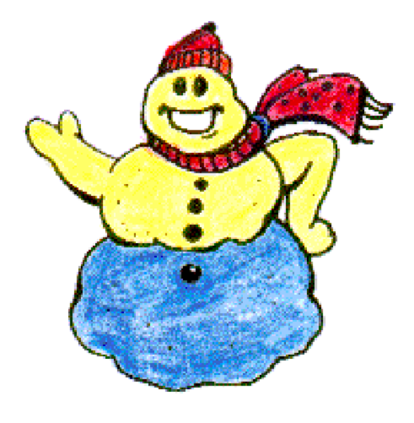 The first picture shows a cartoon character with an exaggeratedly large head sitting on top of another figure that appears to be wearing pants; both characters have simple facial features like eyes and mouths but no other distinguishing details, set against a plain background.